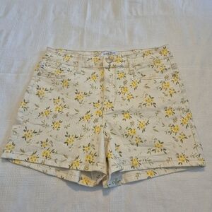 Judy Blue Flower Print Mid-Rise Shorts Medium VVGUC